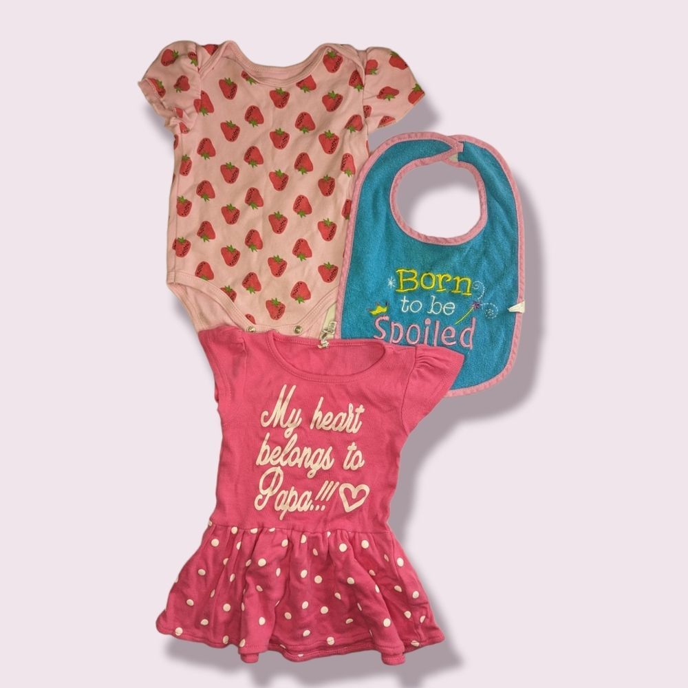 Baby Girls 3-6 Month Pink Clothing Set